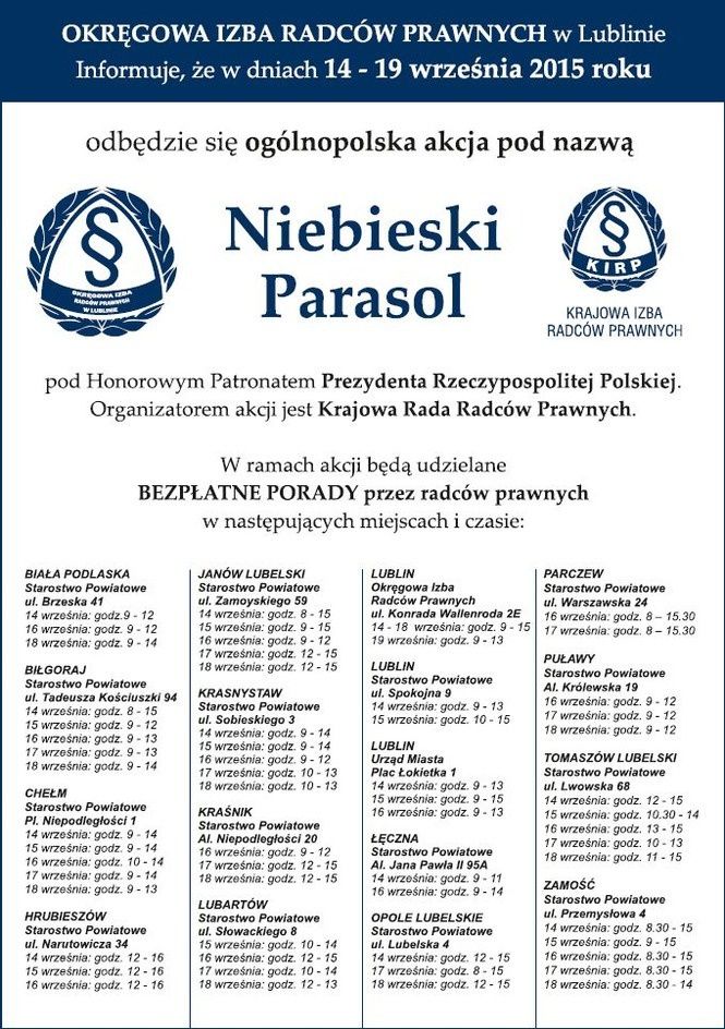 niebieski parasol