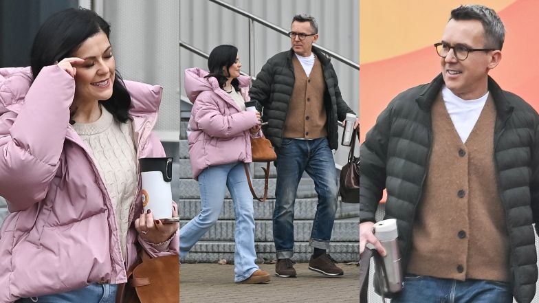 Katarzyna Cichopek i Maciej Kurzajewski maszerują z termosami