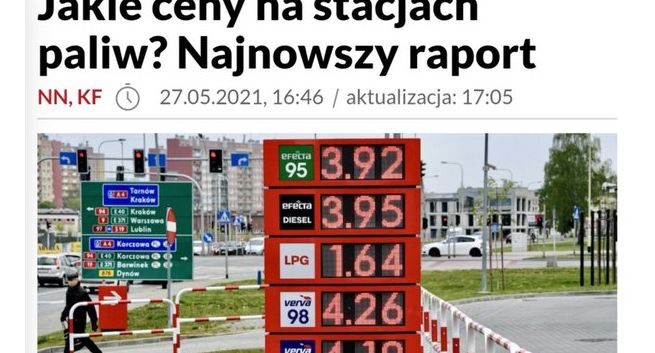 Na TVP.info ceny paliw poniżej 4 zł. Pereira: to był błąd