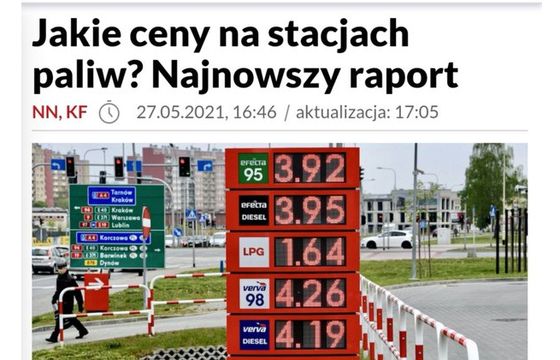 Na TVP.info ceny paliw poniżej 4 zł. Pereira: to był błąd
