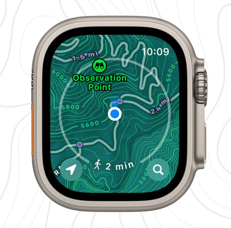 Mapy topograficzne w watchOS 10