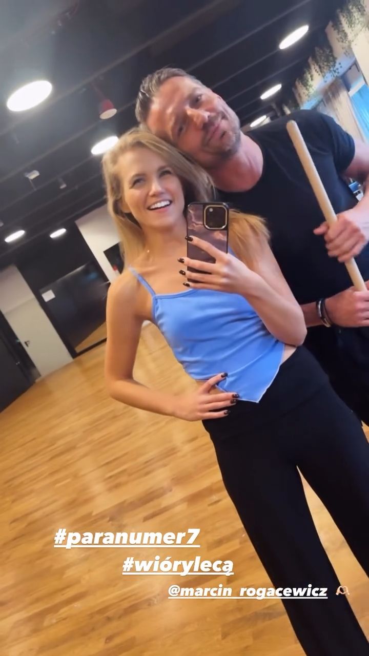 Marcin Rogacewicz i Agnieszka Kaczorowska podczas prób do "TzG"