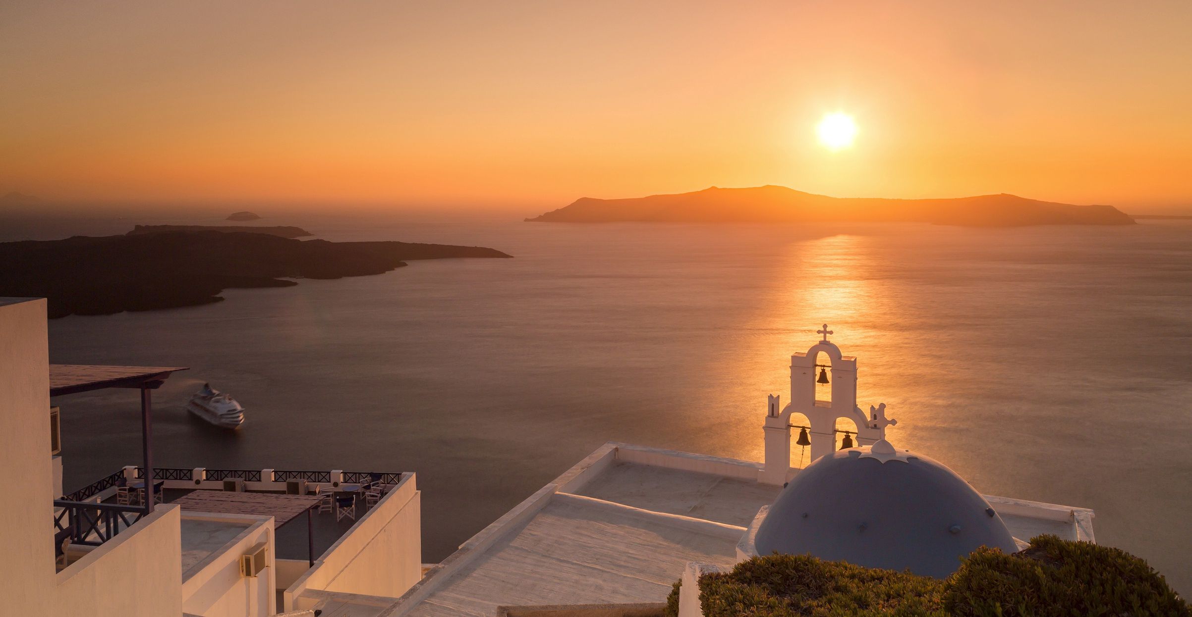 Zachód słońca na Santorini