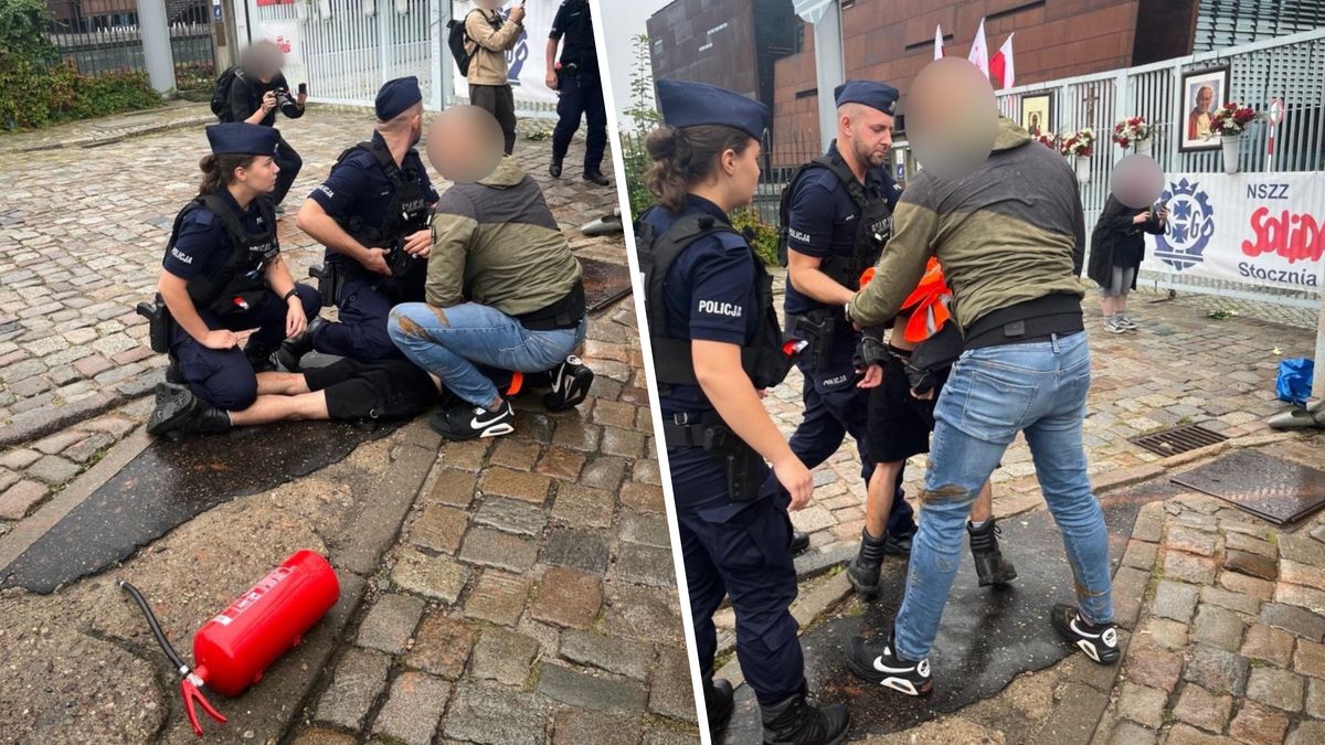 Ostatnie Pokolenie oblało farbą bramę Stoczni Gdańskiej