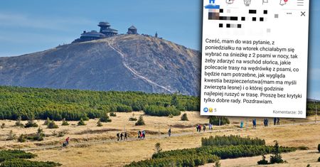 Pokazali, co planują turyści. "W nocy z psami na Śnieżkę"