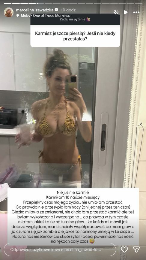 Marcelina Zawadzka o karmieniu piersią