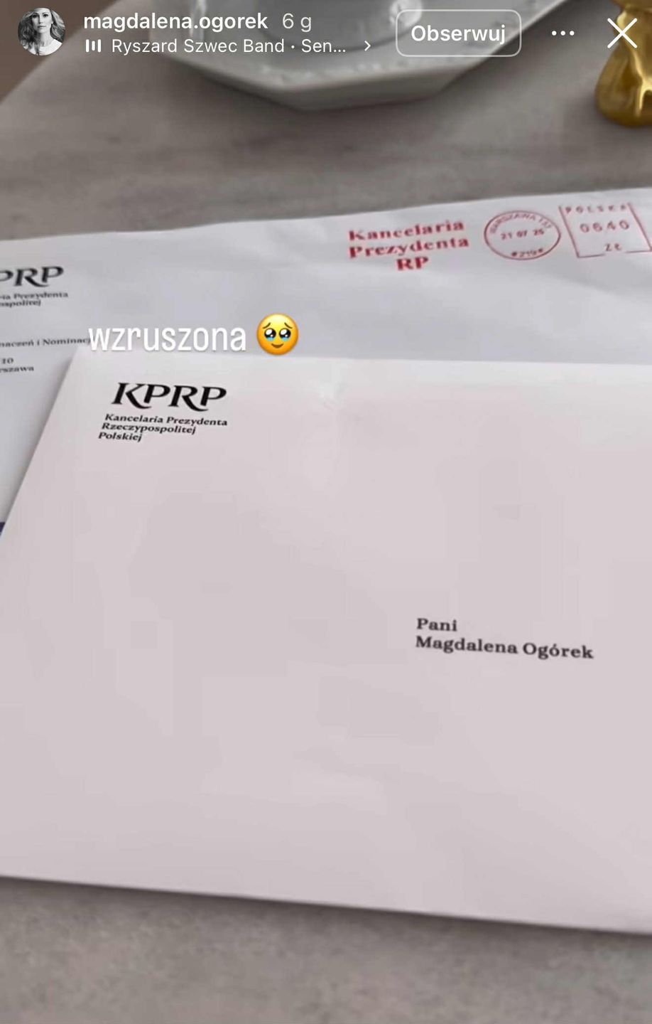 Magdalena Ogórek odznaczona Złotym Krzyżem Zasługi