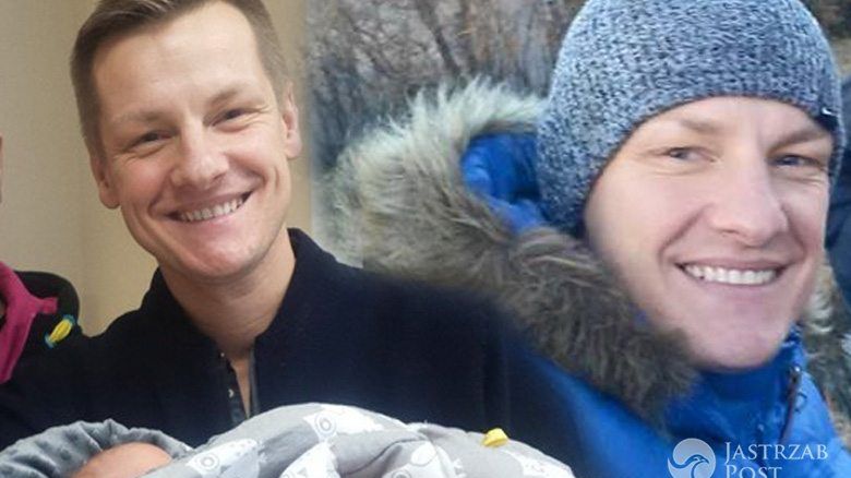 Marcin Mroczek z rodziną na spacerze