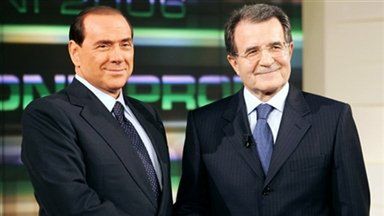 Berlusconi i Prodi przed debatą