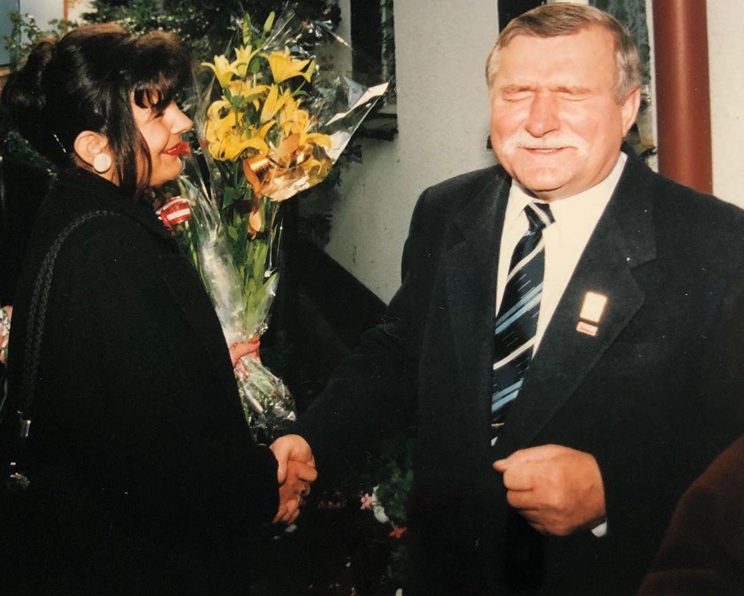 Aldona Wleklak i Lech Wałęsa