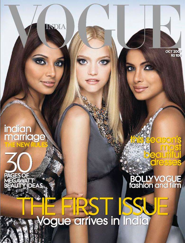 Vogue India – pierwsza okładka – Bipasha Basu, Gemma Ward, Priyanka Chopra