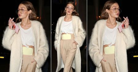 LOOK OF THE DAY: Gigi Hadid w beżowej stylizacji