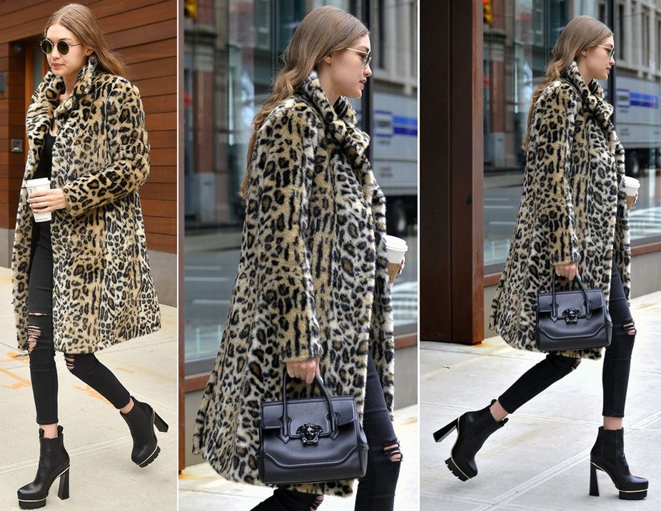 LOOK OF THE DAY: Gigi Hadid w panterkowym płaszczu