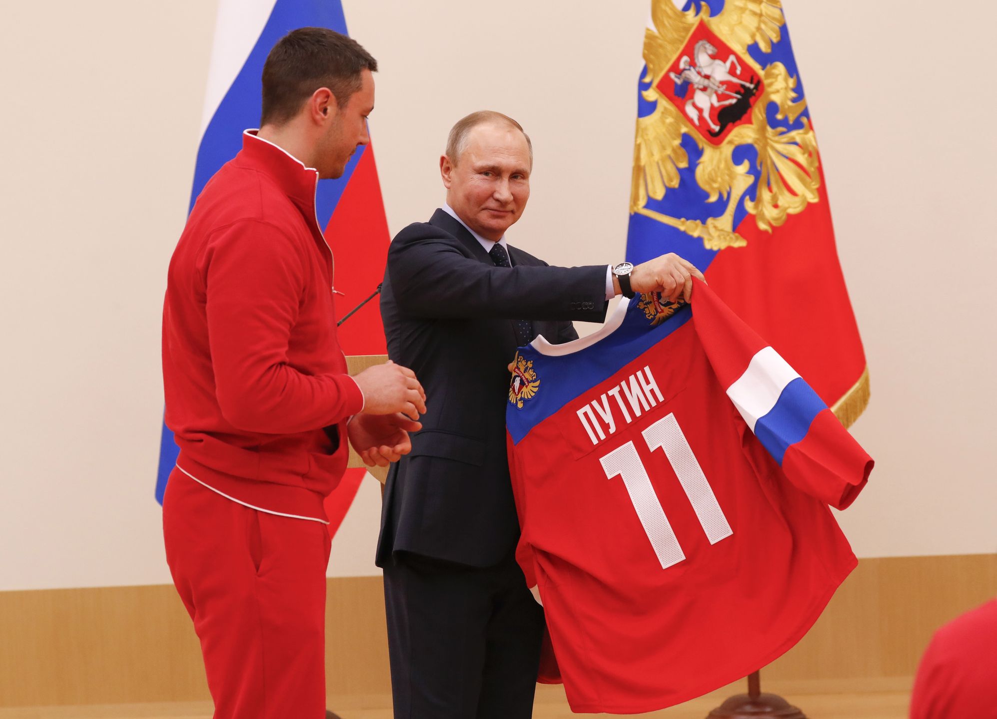 Władimir Putin i Ilja Kowalczuk, gwiazda SKA Sankt Petersburg