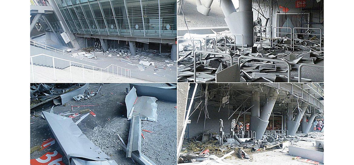 Piłkarze Szachtara Donieck nie grają na swoim macierzystym stadionie. Obiekt ucierpiał podczas walk - w sierpniu 2014. 