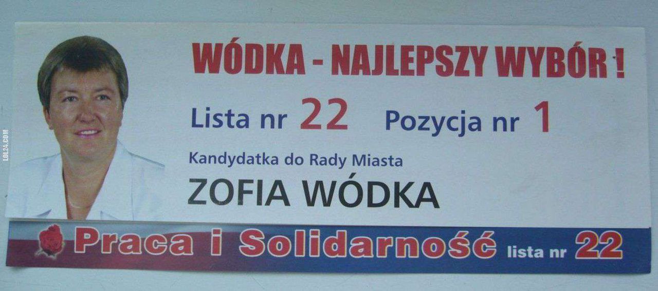 Zofia Wódka – plakat wyborczy