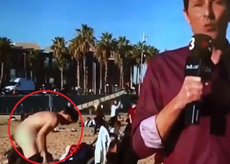 Wpadka w hiszpańskiej telewizji. Przez przypadek pokazali gołego plażowicza