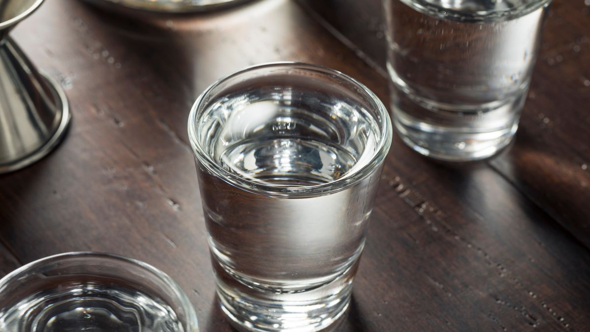 Clear Alcoholic Russian Vodka Shots Ready to Drink