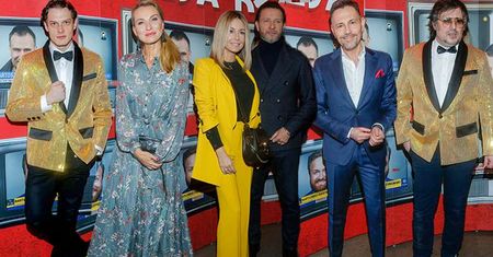 Gwiazdy na premierze spektaklu "Telewizja kłamie": Małgorzata Rozenek, Joanna Moro, Krzysztof Ibisz