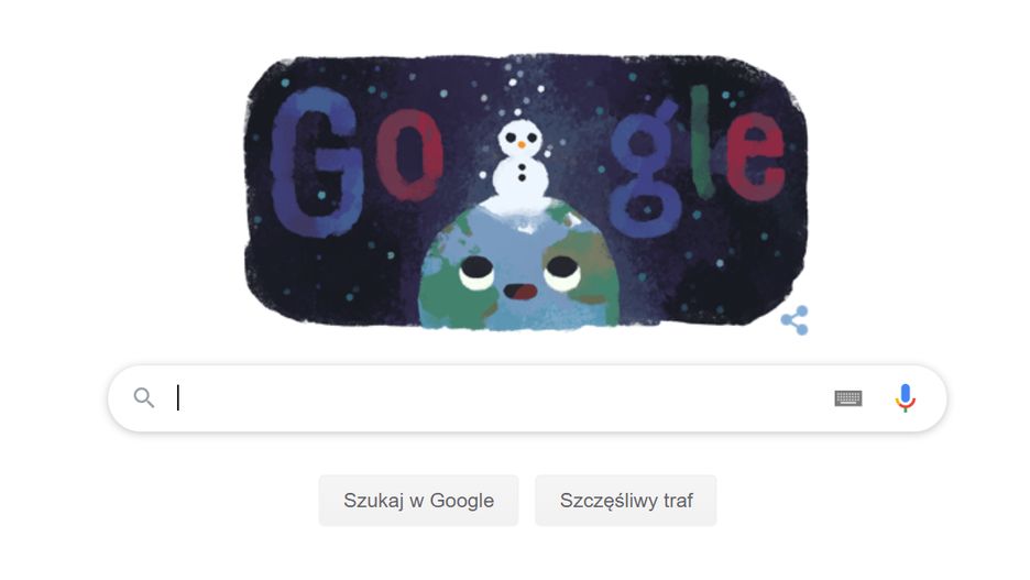 Pierwszy dzień zimy - Google Doodle.