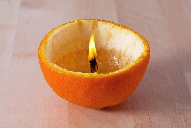 Turn An Orange Into A Candle