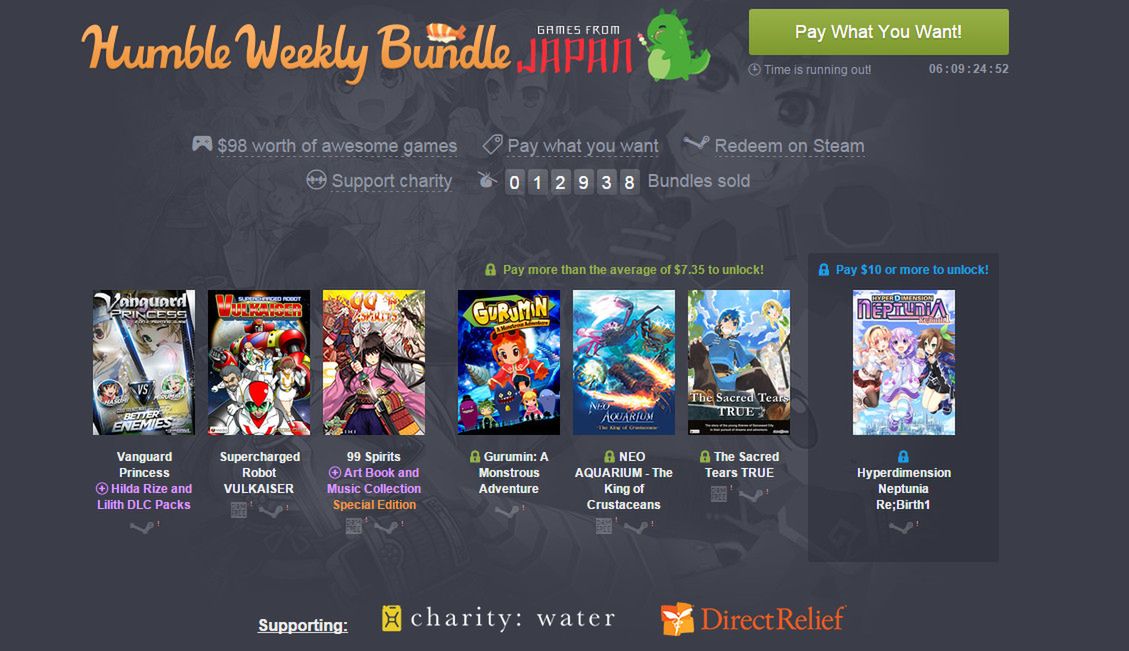 Humble Weekly Bundle zaprzęga do charytatywnej służby gry z Japonii