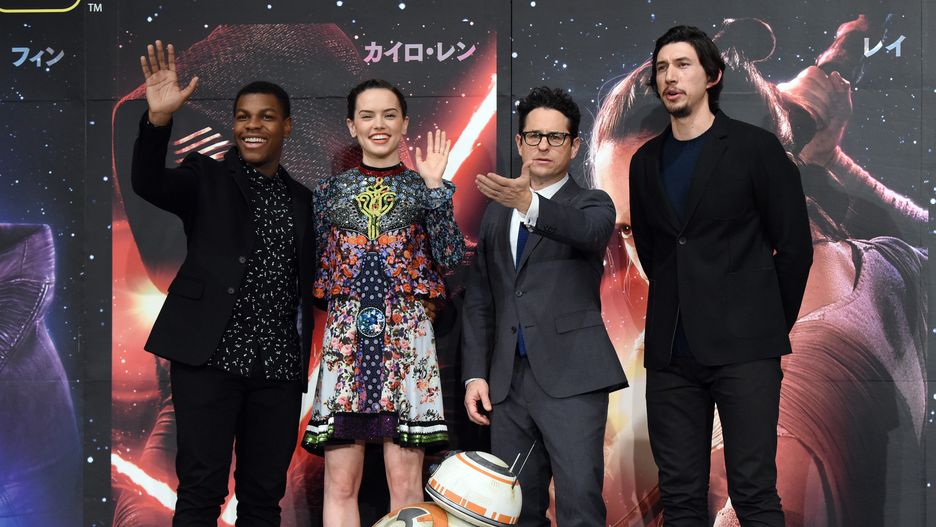 John Boyega, Daisy Ridley, J.J. Abrams, Adam Driver