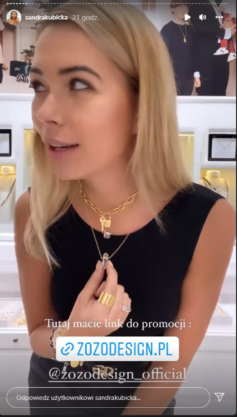 Sandra Kubicka w naszyjnikach od Zozo Design