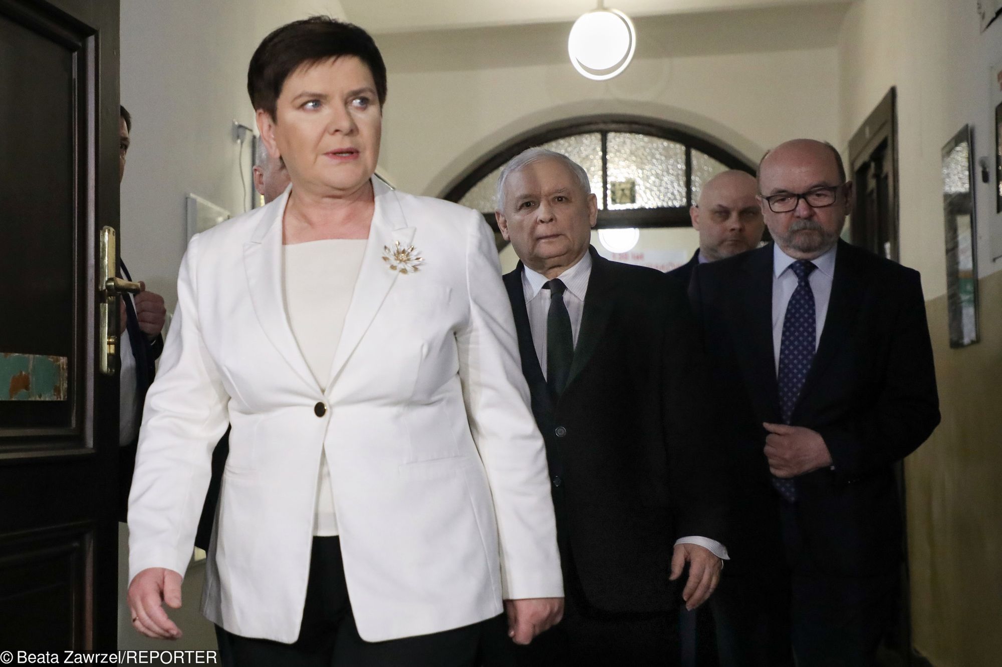 Beata Szydło, Ryszard Legutko, Jarosław Kaczyński 