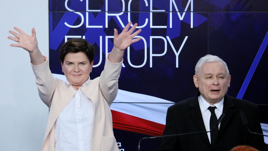 Wieczór wyborczy Prawa i Sprawiedliwości w siedzibie partii