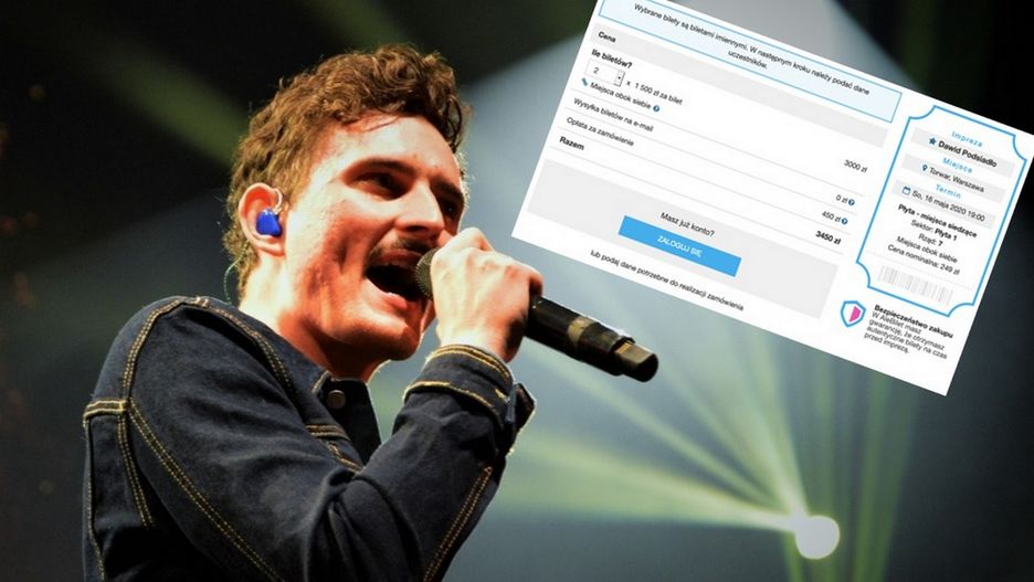 W serwisie alebilet.pl podwójną wejściówkę na koncert Podsiadły 16 maja 2020 r. w Warszawie wyceniono na 3450 zł. 