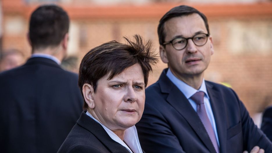 Wicepremier Beata Szydło i szef rządu Mateusz Morawiecki.