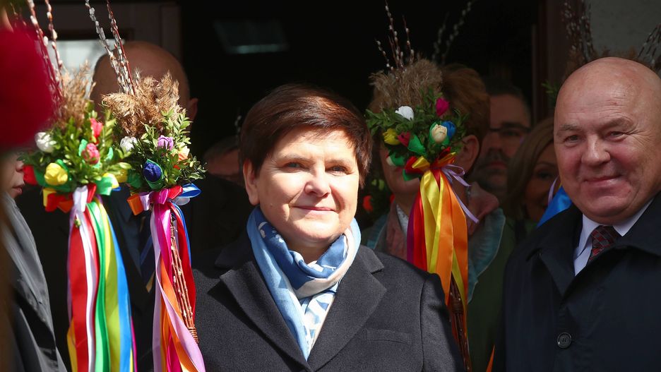 Wicepremier Beata Szydło odwiedziła w Niedzielę Palmową Lipnicę Murowaną (małopolskie), gdzie odbywa się konkurs palm.