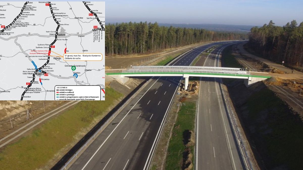 Ciąg główny skarżyskiego odcinka S7 i węzeł Skarżysko Kamienna Zachód będą udostępnione na prawie 5 miesięcy przed terminem