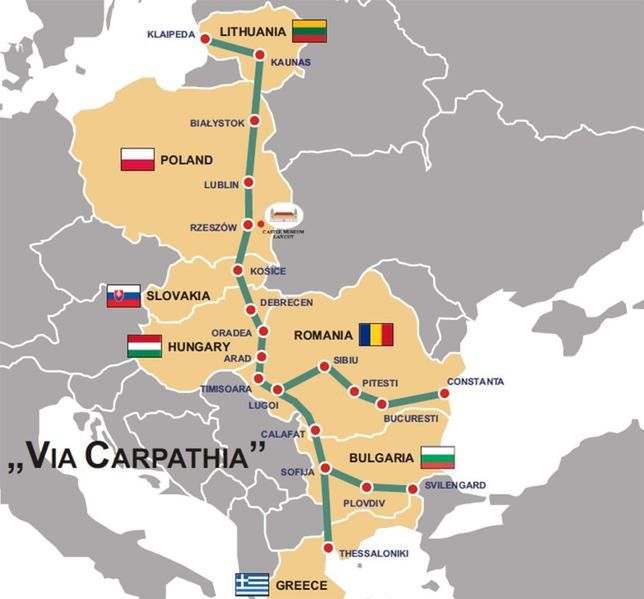 Przebieg trasy Via Carpatia