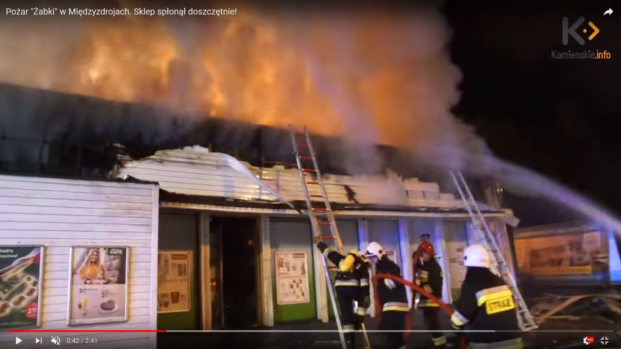 Pożar "Żabki" w Międzyzdrojach. Mamy wideo