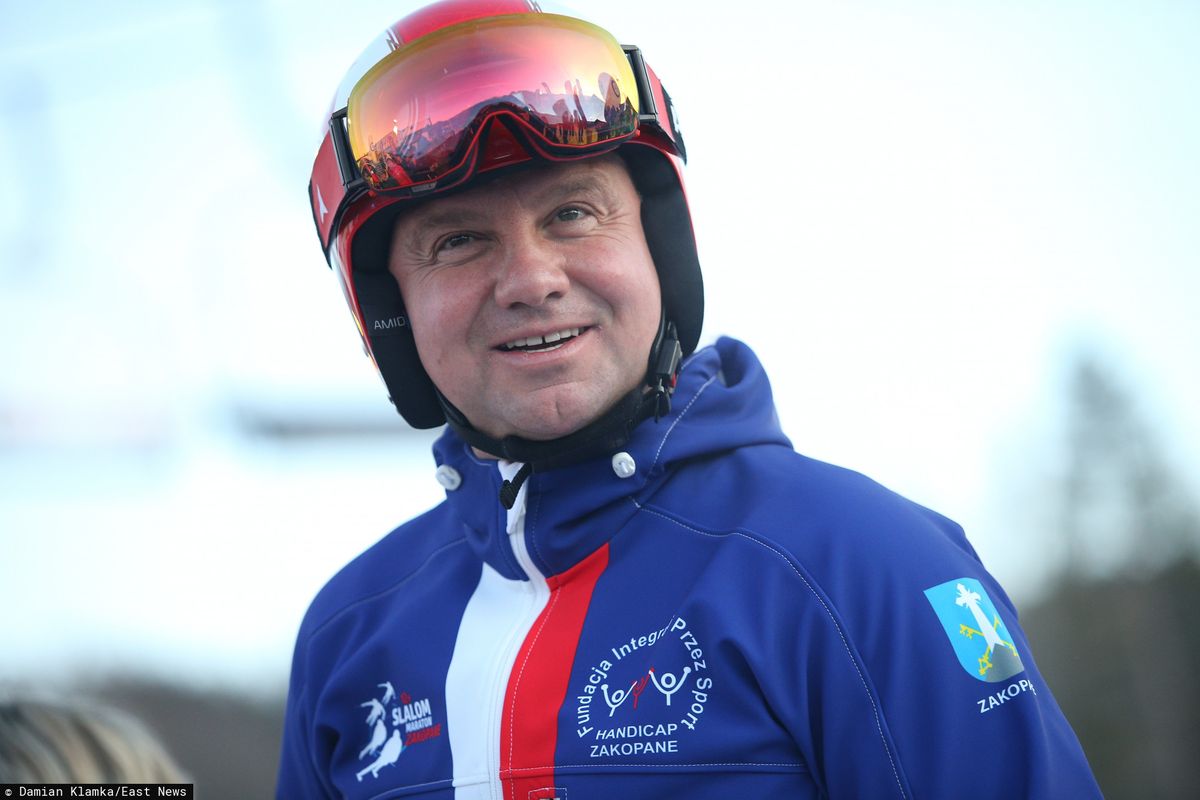 Andrzej Duda na stoku. Prezydent wsparł charytatywne zawody w narciarstwie alpejskim