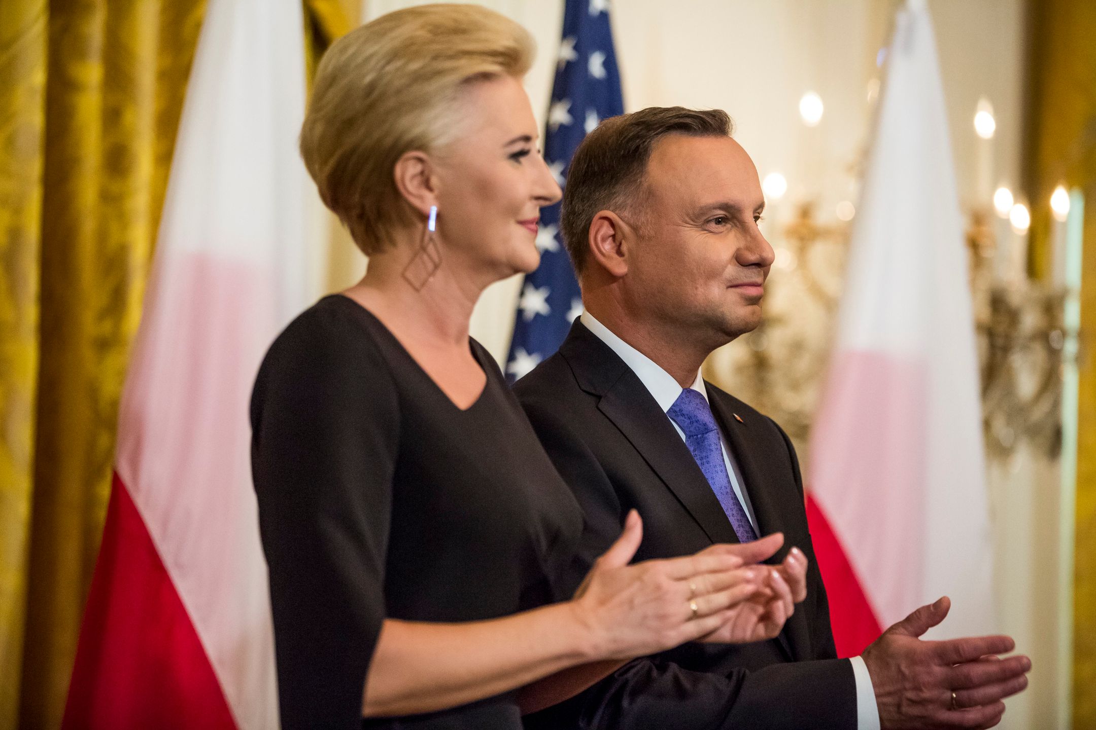 Agata Kornhauser-Duda i Andrzej Duda podczas wizyty w USA
