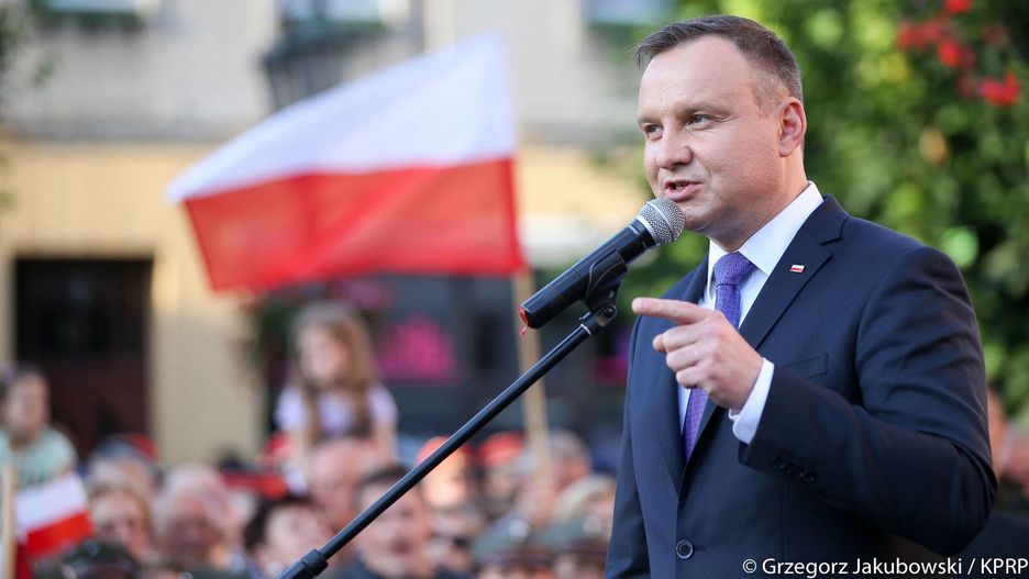 Prezydent Andrzej Duda podczas spotkania z wyborcami.