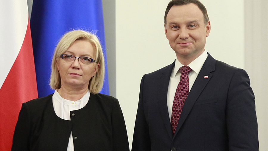 Nowy prezes TK Julia Przyłębska i prezydent Andrzej Duda