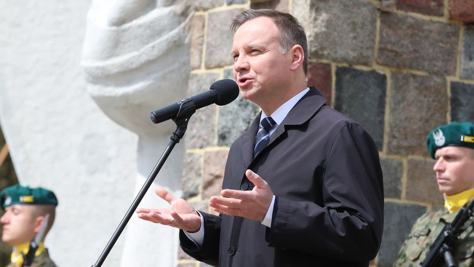 Andrzej Duda na Cmentarzu w Siekierkach nad Odrą, kwiecień 2017