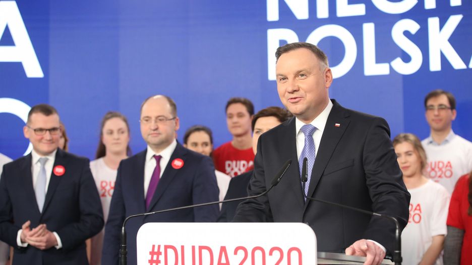 Prezydent Andrzej Duda w sztabie wyborczym