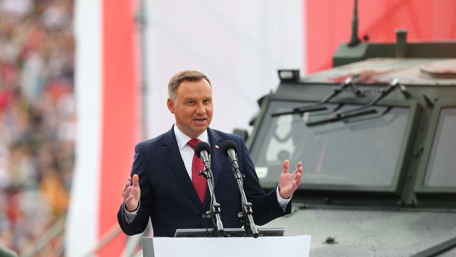 Prezydent Andrzej Duda przemawiał podczas obchodów Święta Wojska Polskiego