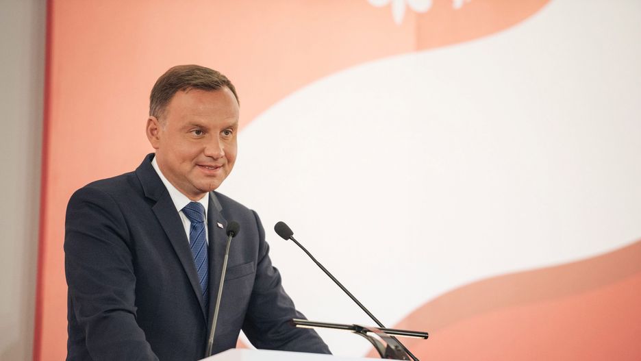 Prezydent Andrzej Duda podczas inauguracji konsultacji przed referendum konstytucyjnym.