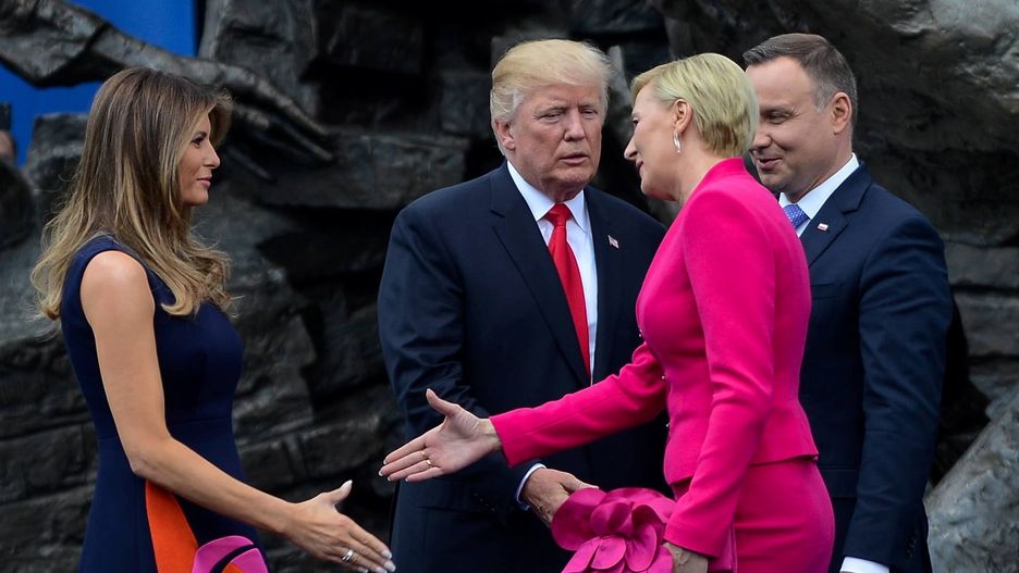 Prezydenci Duda i Trump z małżonkami spotkali się w Warszawie w lipcu 2017 r.