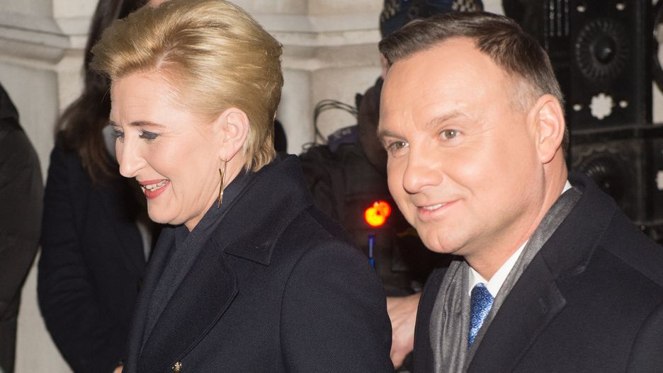 Agata Kornhauser-Duda i Andrzej Duda na przyjęciu dla liderów NATO