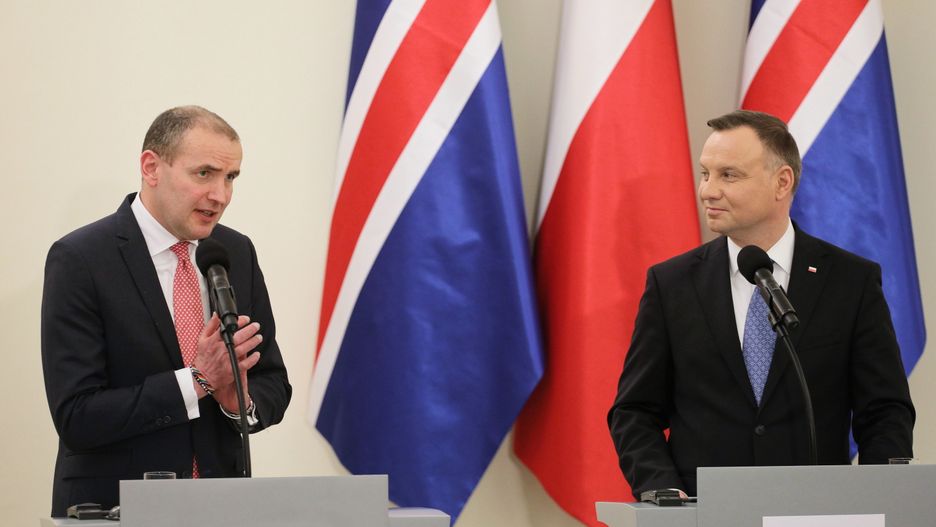 Konferencja prasowa prezydentów Polski i Islandii