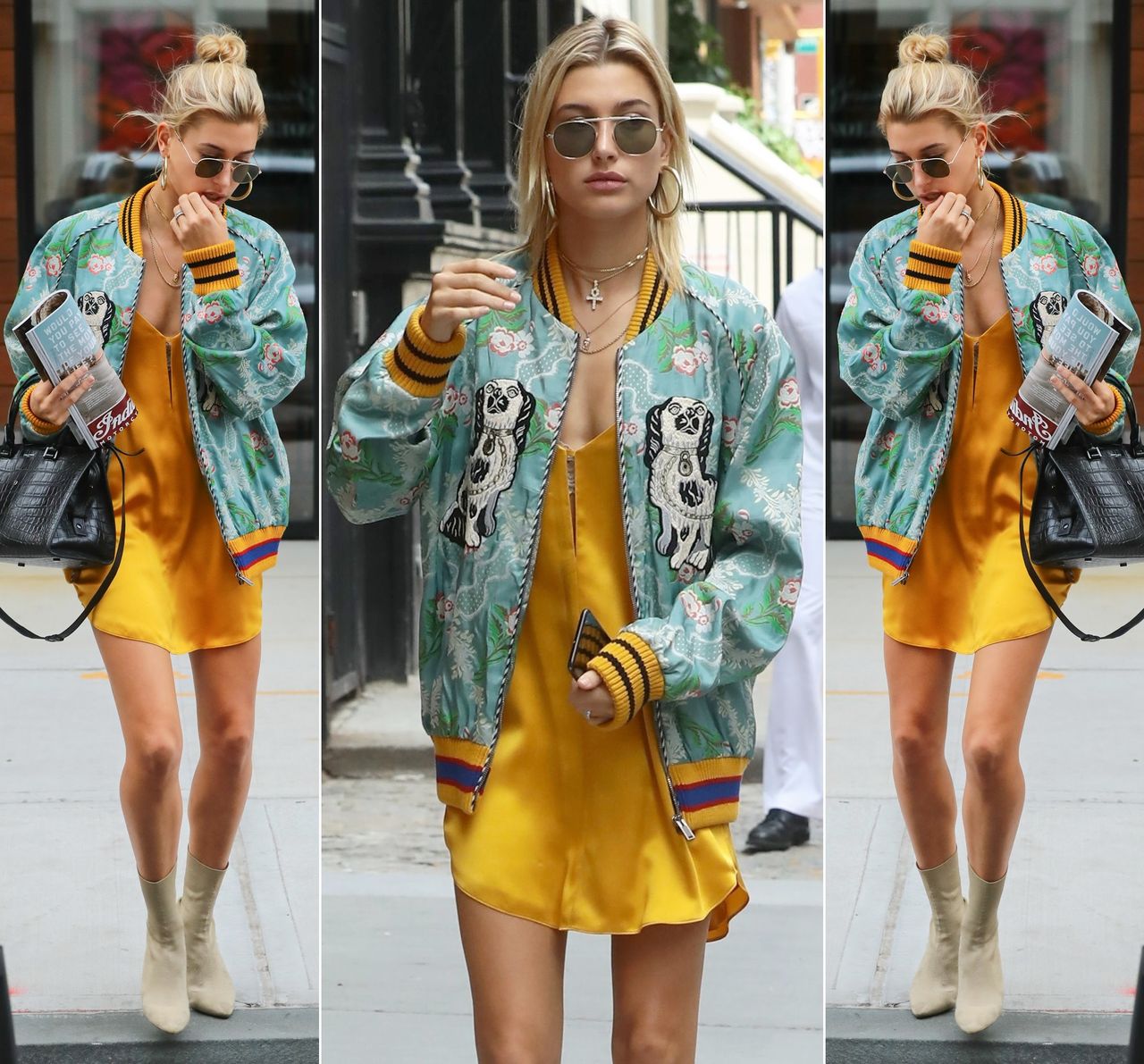 LOOK OF THE DAY: Hailey Baldwin i jej bomberkowy zawrót głowy