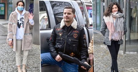 Gwiazdy przed studiem "Dzień Dobry TVN": Natalia Zastępa, Rafał Collins, Paulina Krupińska...