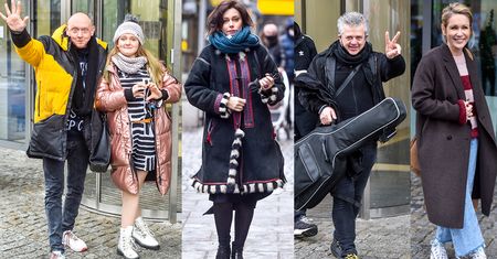 Gwiazdy przed studiem "Dzień Dobry TVN": Renata Dancewicz, Paweł Burczyk, Małgorzata Ohme